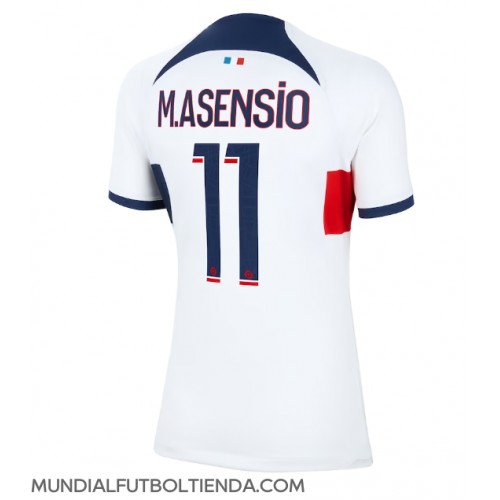 Camiseta Paris Saint-Germain Marco Asensio #11 Segunda Equipación Replica 2023-24 para mujer mangas cortas